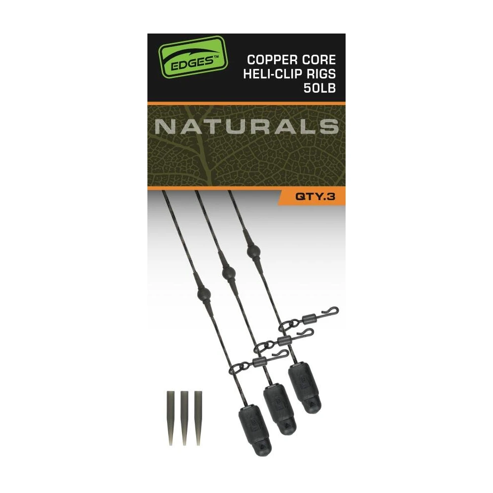 Fox Edges Naturals Heli-Clip Rigs 50Lb Ccx3