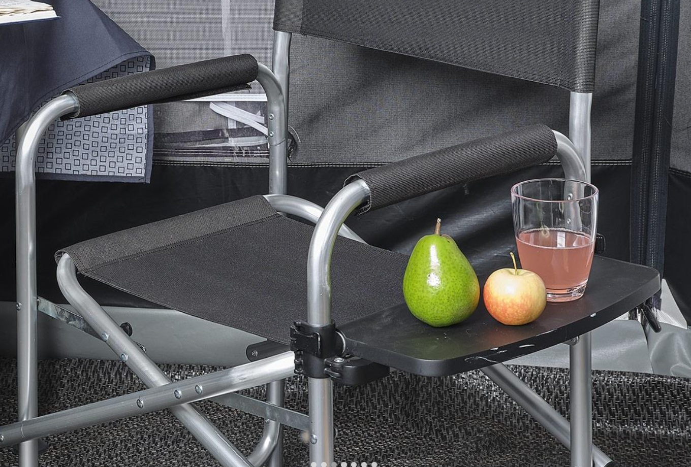 Isabella Regisseursstoel Met Zijtafel, Dark Grey
