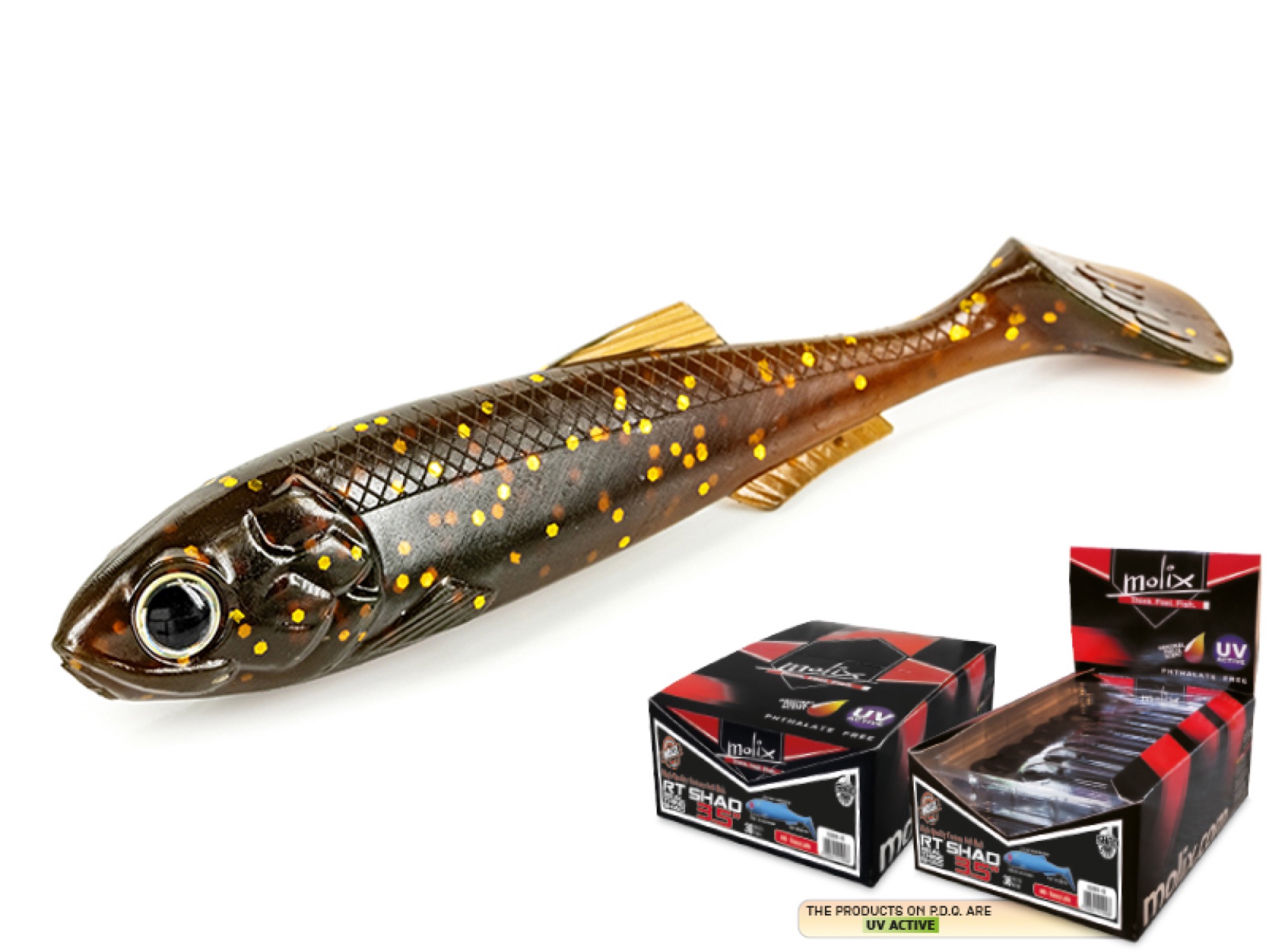 Molix RT Shad 3.5" Bulk Spray - #635 UV Motoroil
