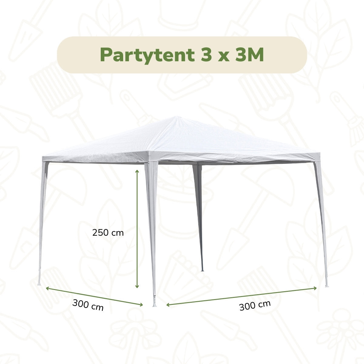Kinzo Partytent 3 X 3 Meter - Wit