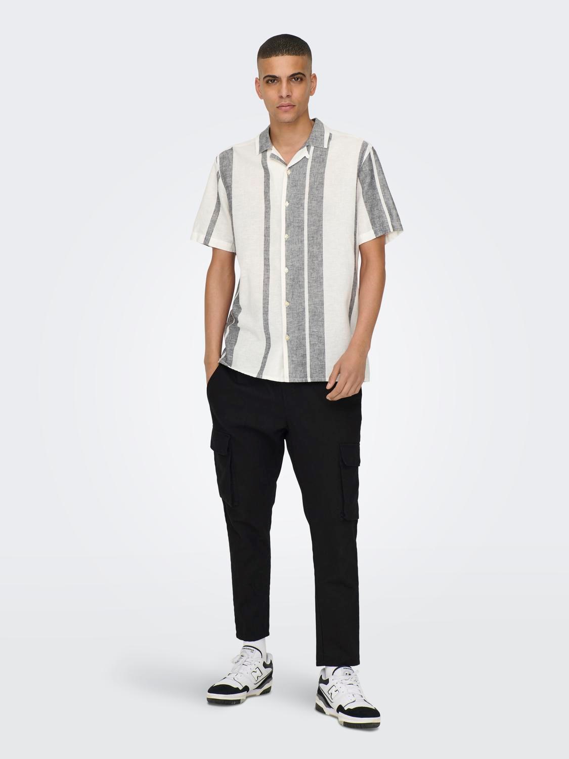 Only & Sons Caiden Ss Stripe Linen Resort