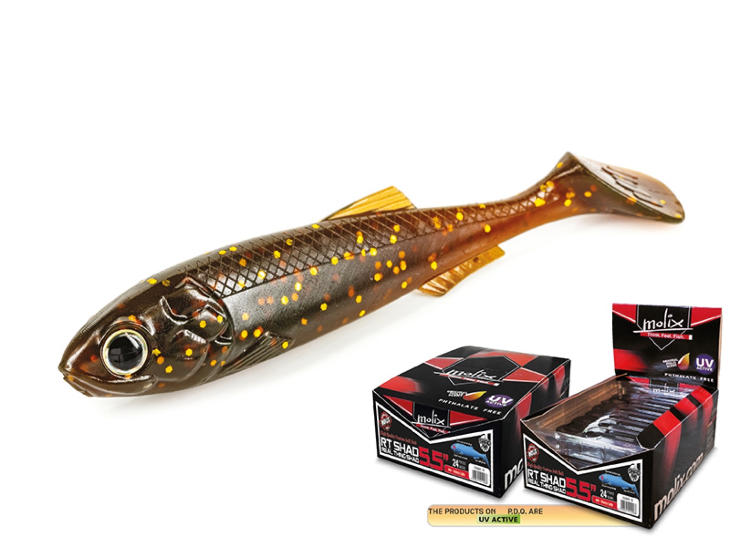 Molix RT Shad 5.5" Bulk Spray - #635 UV Motoroil
