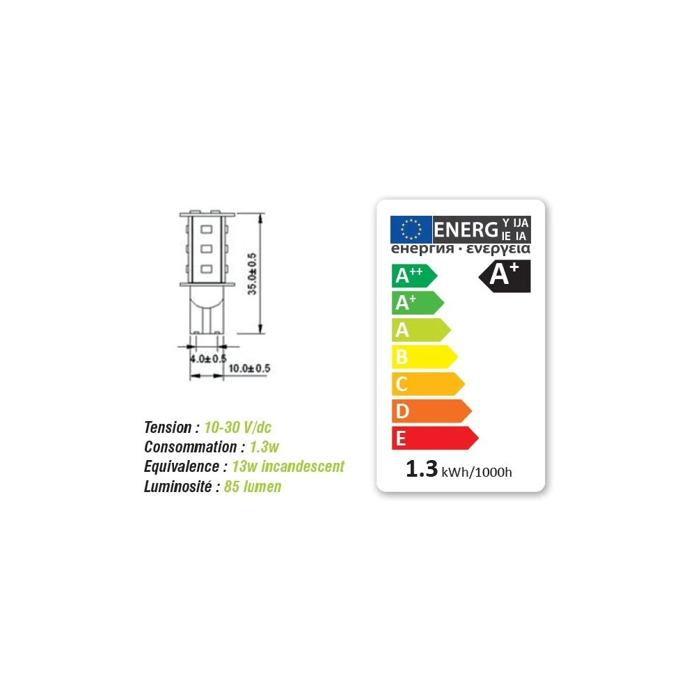 Vechline Led Lamp T10 1,3W 85 Lumen