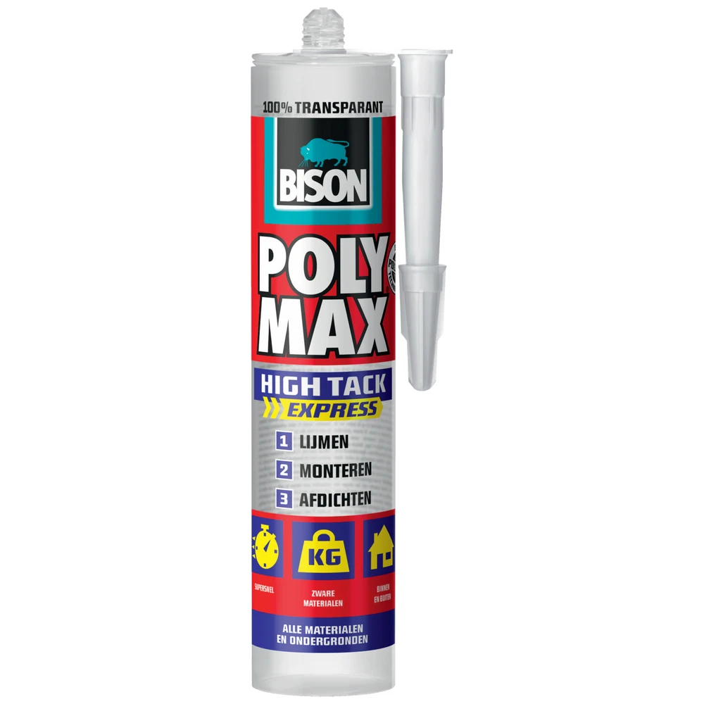 Bison Poly Max High Tack Express 300G Koker Transparant