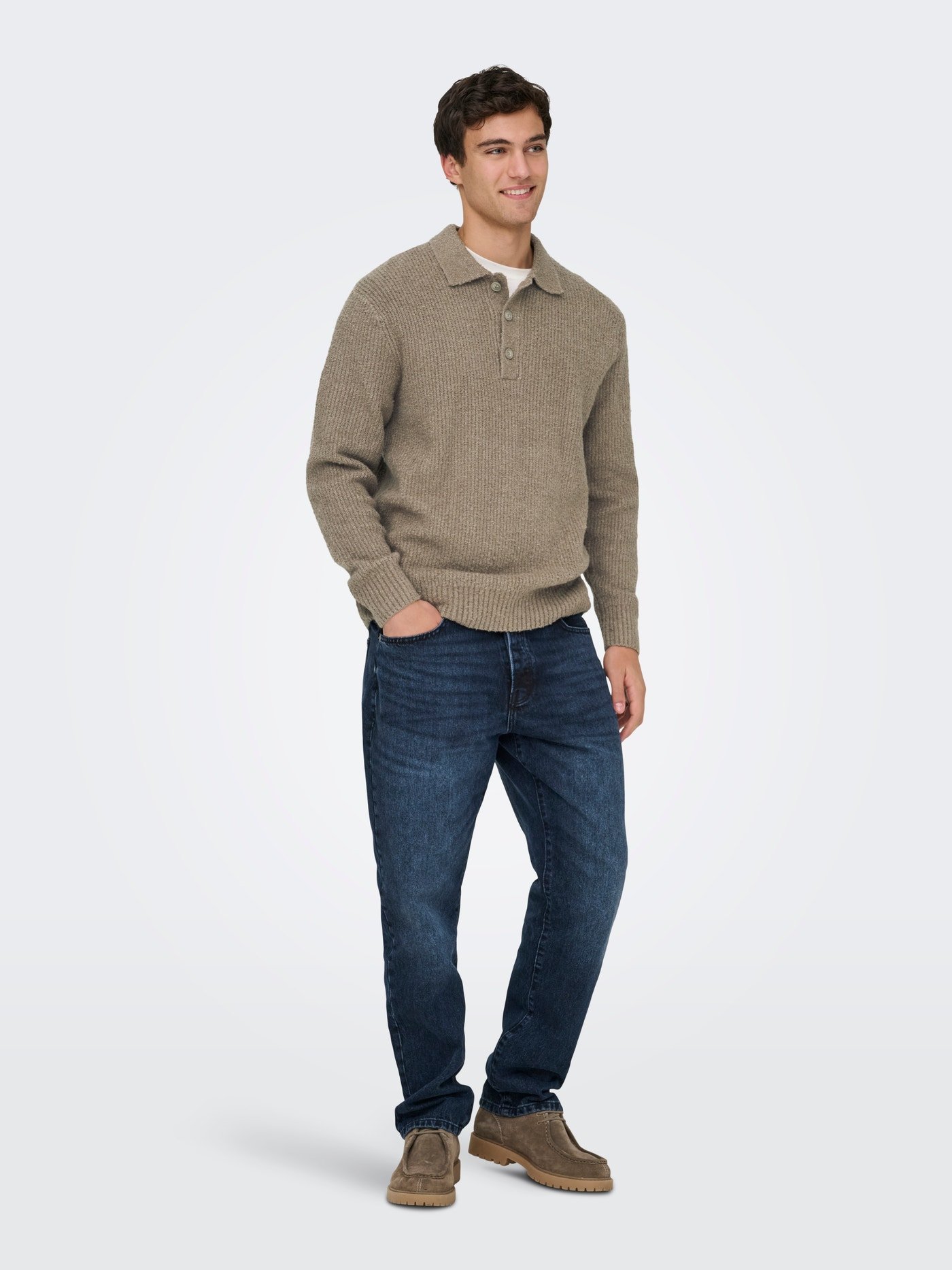 Only & Sons Dale Rlx LS Polo Knit Heren
