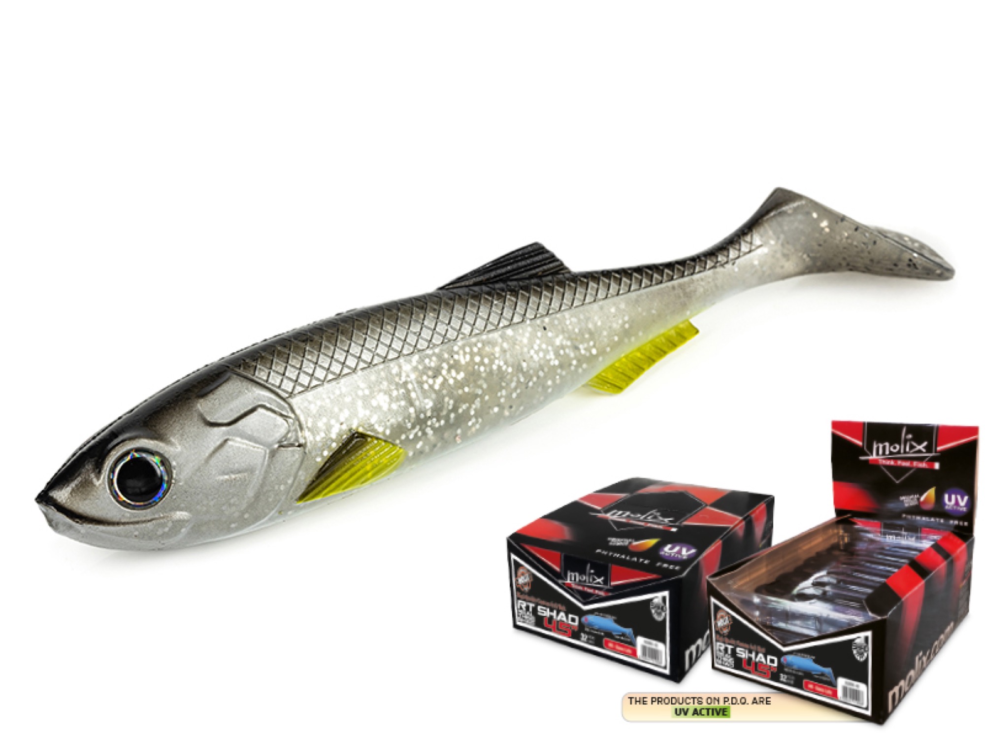 Molix RT Shad 4.5" Bulk Spray - #Ps07 UV Silver Shiner