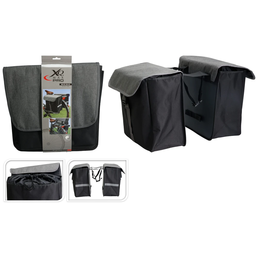 Fietstas Dubbel 40L, 600D Polyester Zwart