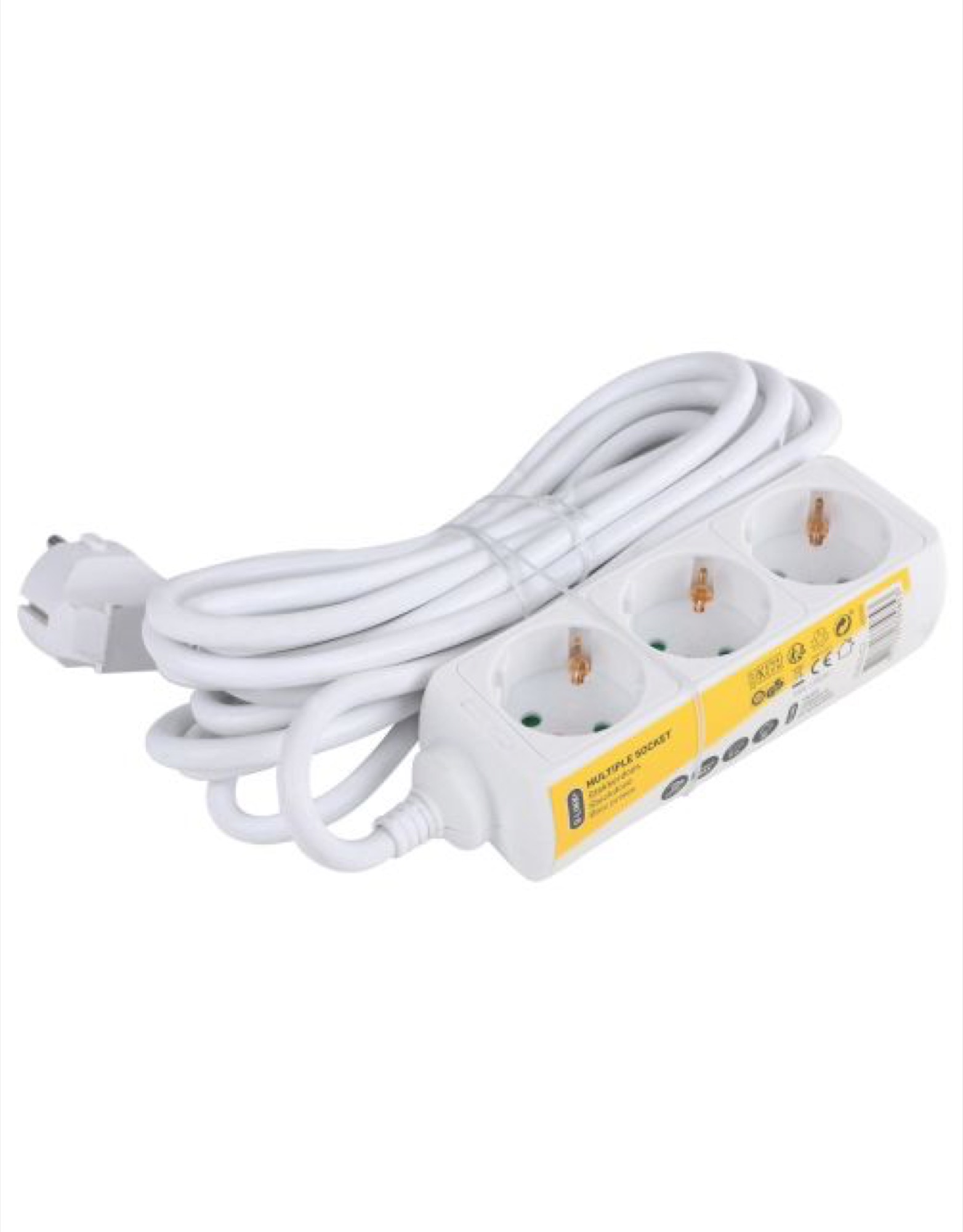 Q-Link Stekkerdoos 3-Voudig 5M Randaarde - Wit