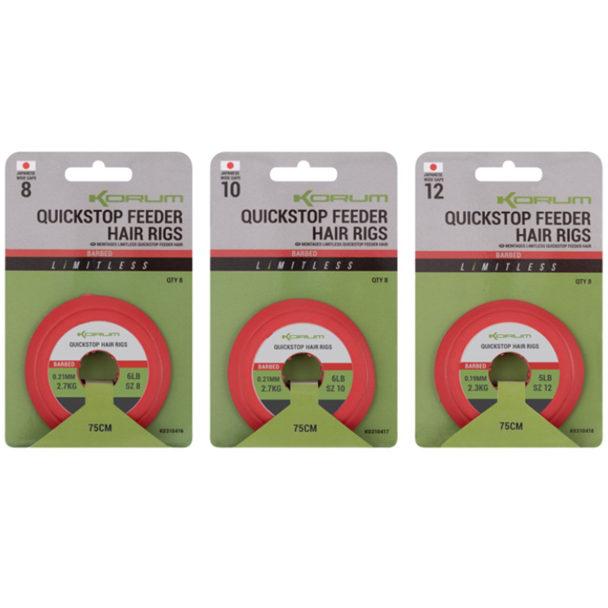 Korum Quickstop Feeder Hair Rigs Haak 8 75cm 0.21mm