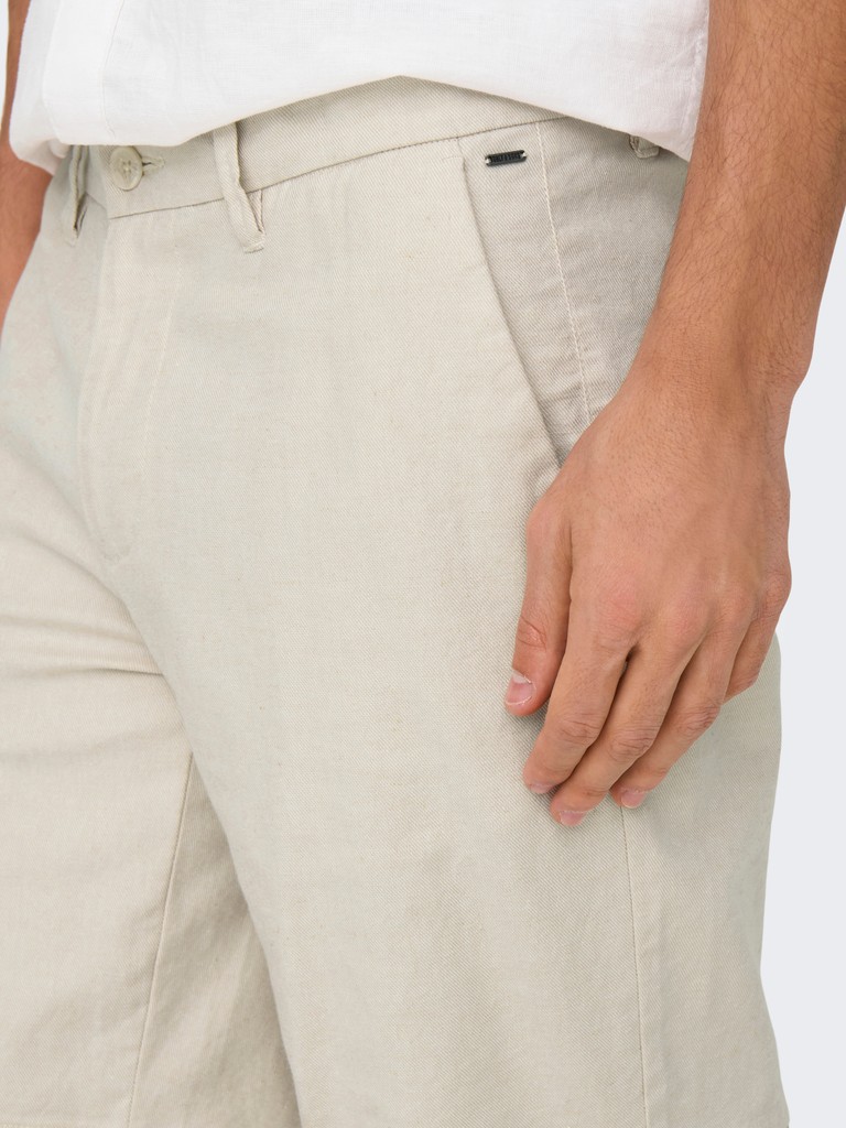Only & Sons Mark 0011 Cotton Linen Shorts Heren