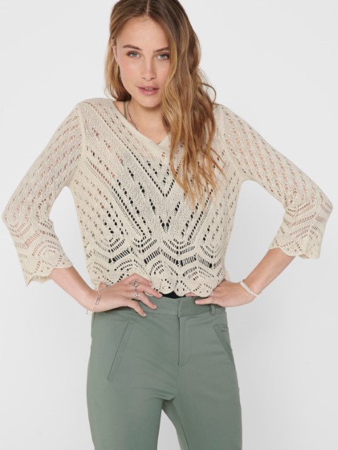 JDY New Sun 3/4 Cropped Pullover Dames