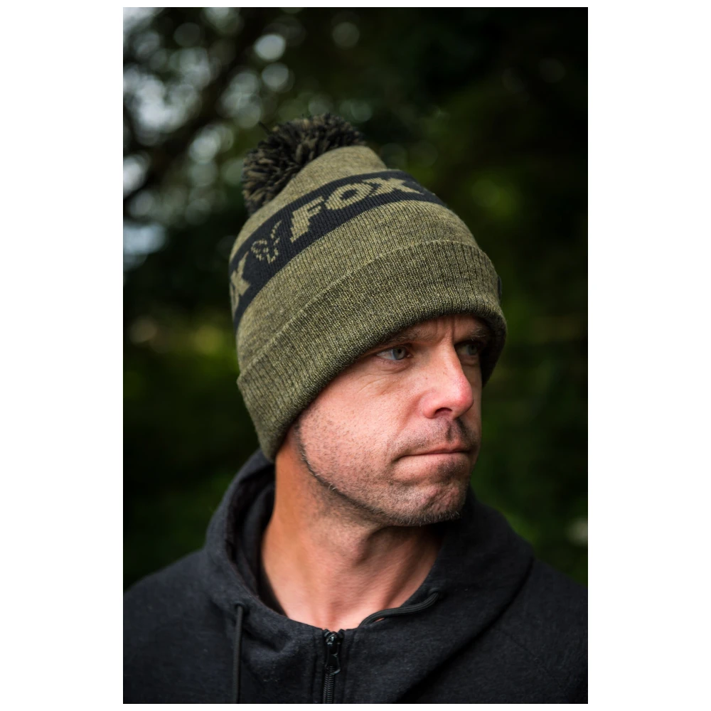 Fox Collection Bobble Hat Green/Black