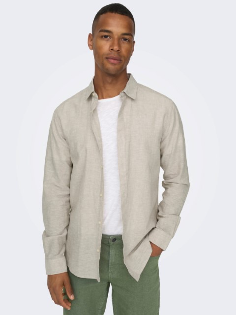 Only & Sons Caiden Ls Solid Linen Shirt Heren