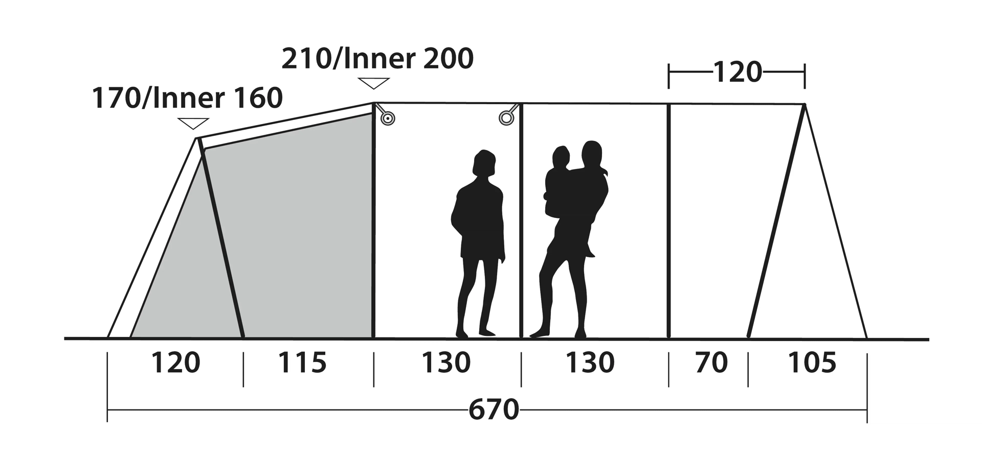 Outwell Opblaasbare Tunneltent Edmonds 6 TC