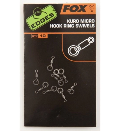 Fox Edges Kuro Micro Hook Ring Swivels X 10