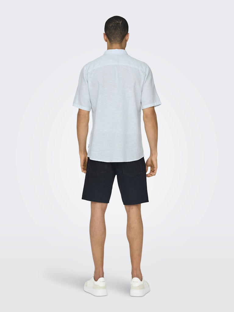 Only & Sons Caiden Life Ss Solid Linen Blend Heren