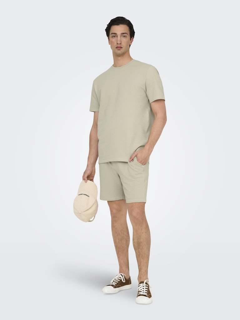 Only & Sons Kian Life Reg Seersucker SS Tee Heren