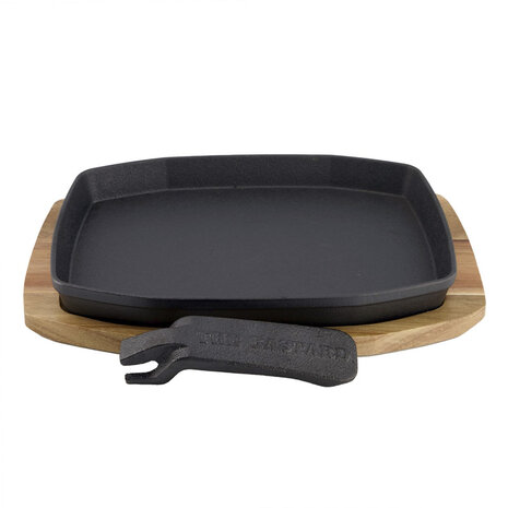 The Bastard Cast Iron Sizzling Plate & Holder 21X28