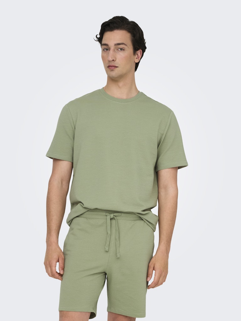 Only & Sons Kian Life Reg Seersucker Ss Tee Heren
