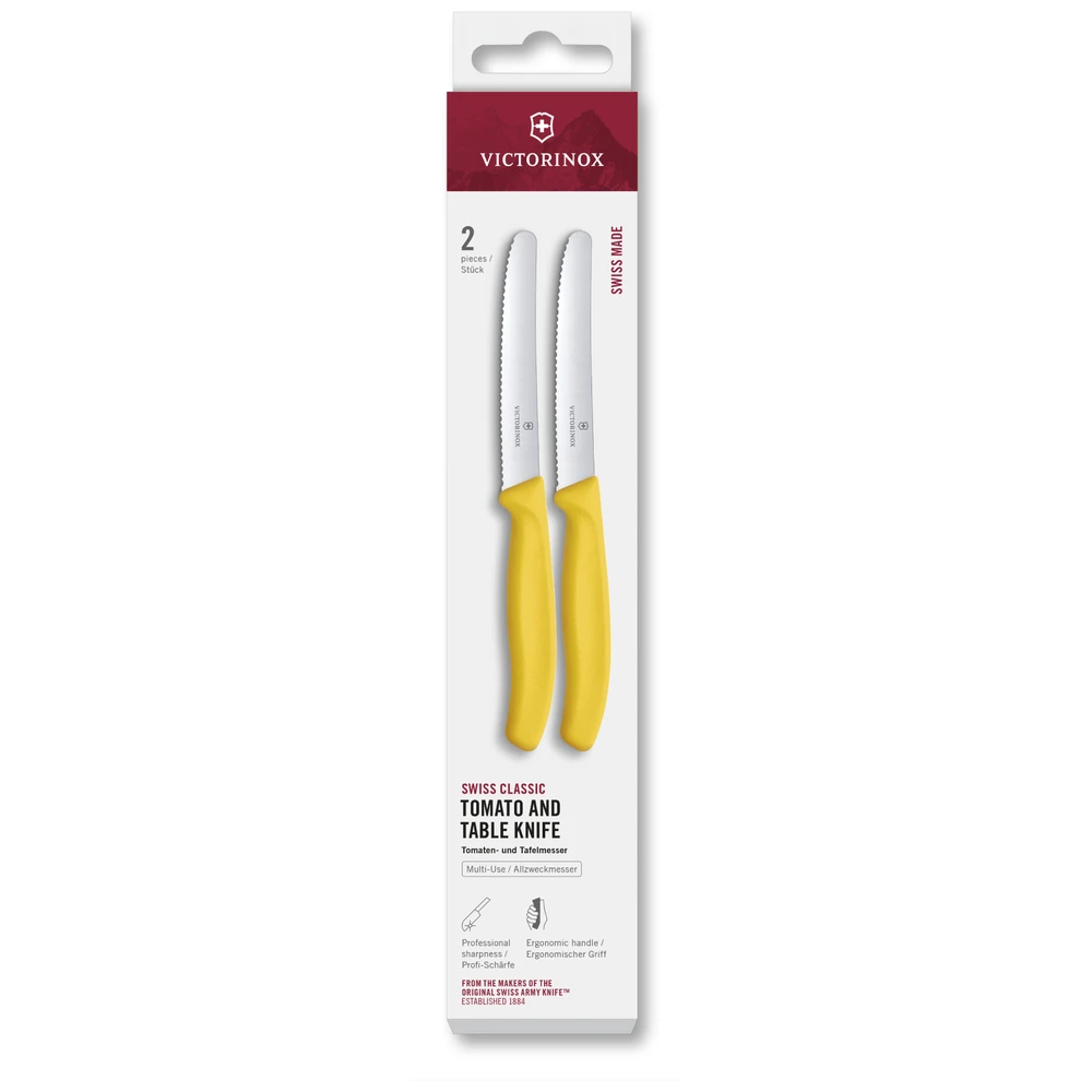 Victorinox Tomaat-/Tafelmes Swiss Classic - 2 Stuks - Kartel - Geel