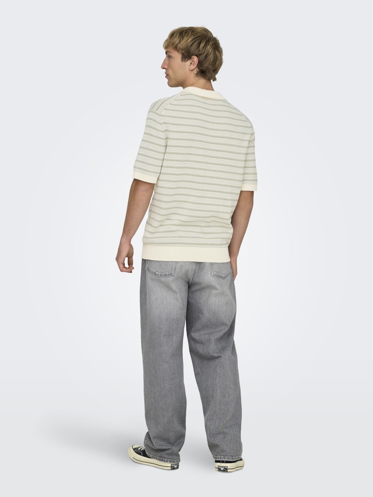 Only & Sons Tilo Life Reg SS Split Neck Knit Heren