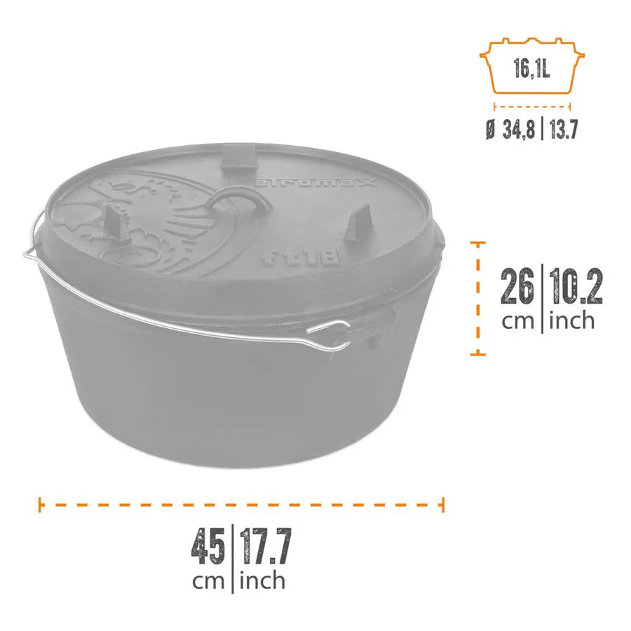 Petromax Dutch Oven FT18 Met Pootjes 16,1 Liter
