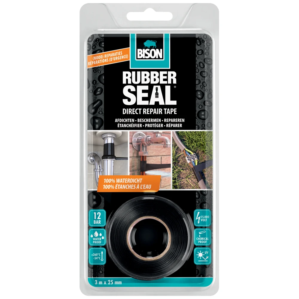 Bison Rubber Seal Direct Repair Tape 2,5Cm Rol 3M