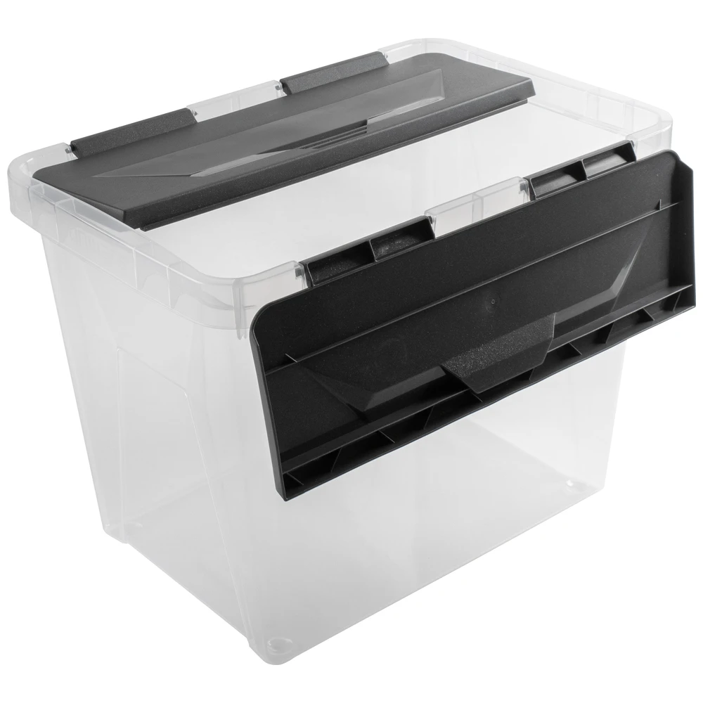 Sunware Onyx Opbergbox 15L Transparant Antraciet 360X235X263Mm