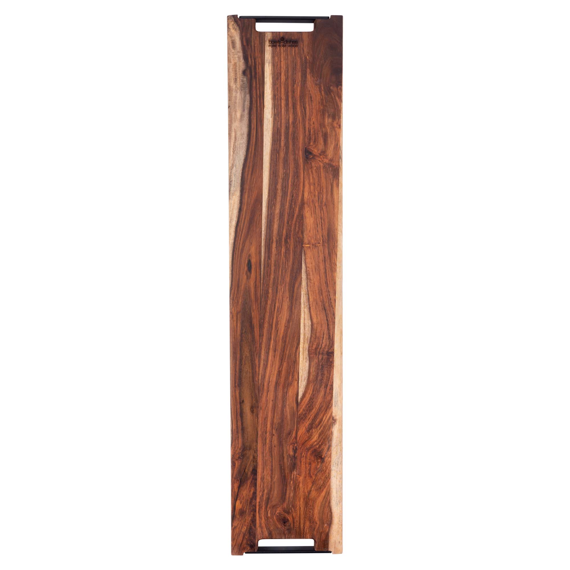 Bowls & dishes Pure Rose Wood Serveerplank Met 2 Metalen Handvatten 95 Cm