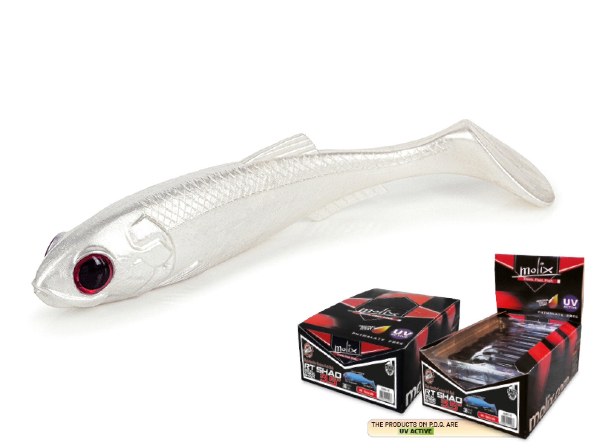 Molix RT Shad 3.5" Bulk Spray - #92 UV Pearl White