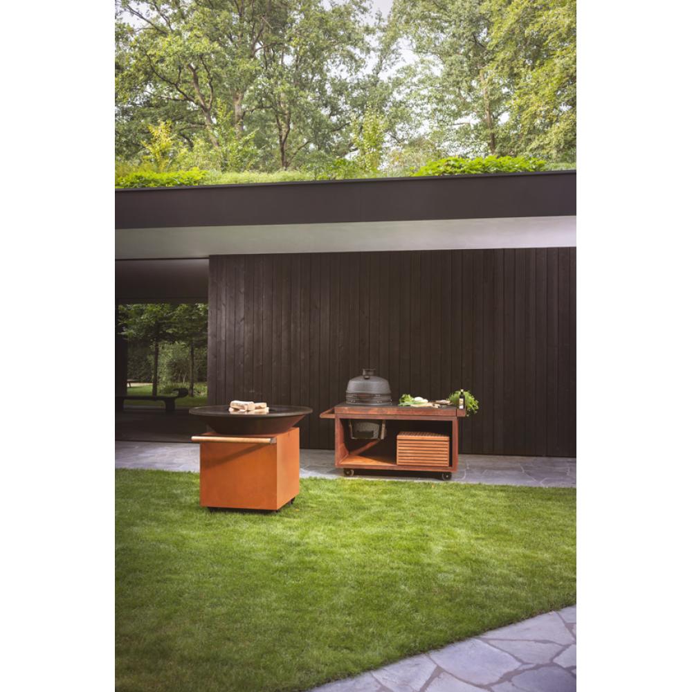 Ofyr Kamado Tafel 150 Pro+ Corten Donker Grijs Keramiek 