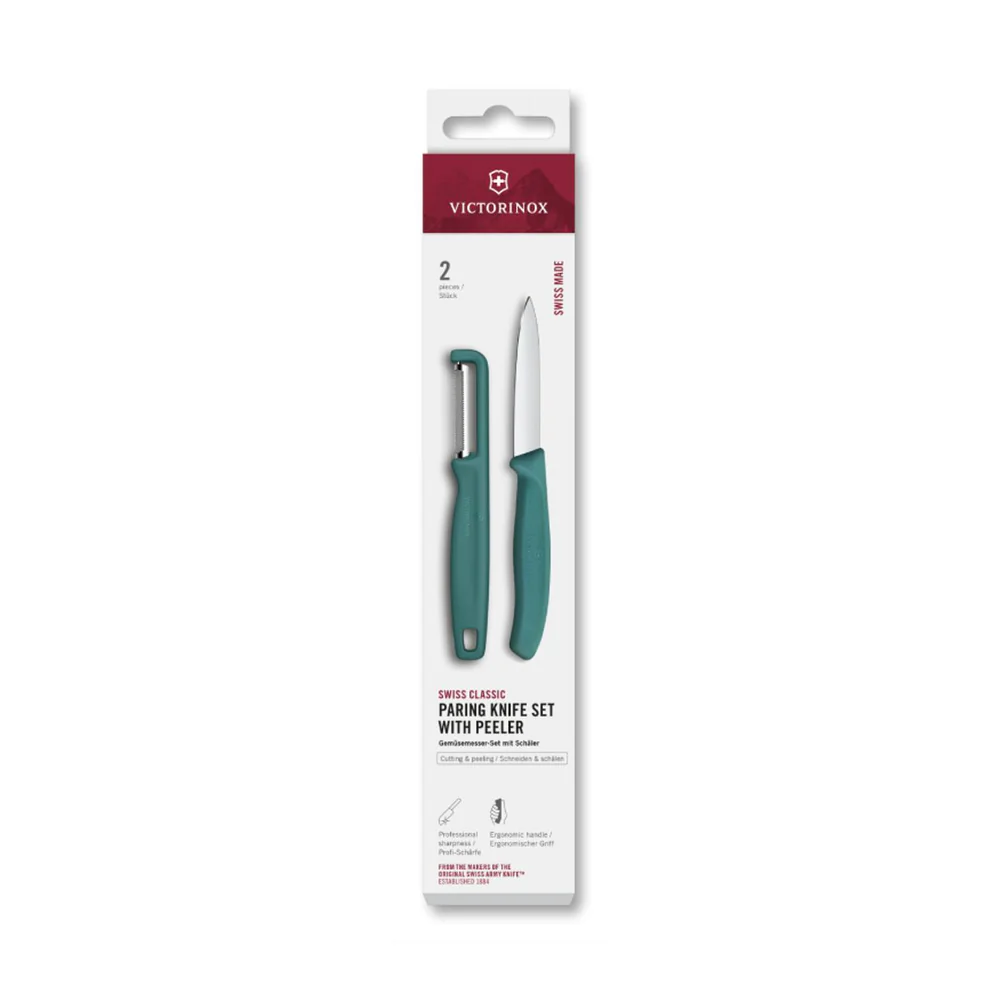 Victorinox Keukenset 2-Delig Swiss Classic - Glad/Iota Dunschiller - Groen