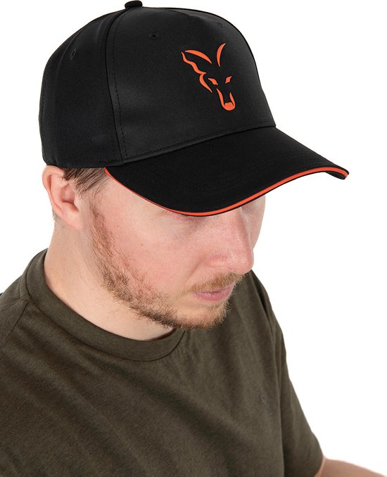 Fox Collection Baseball Cap Black Orange