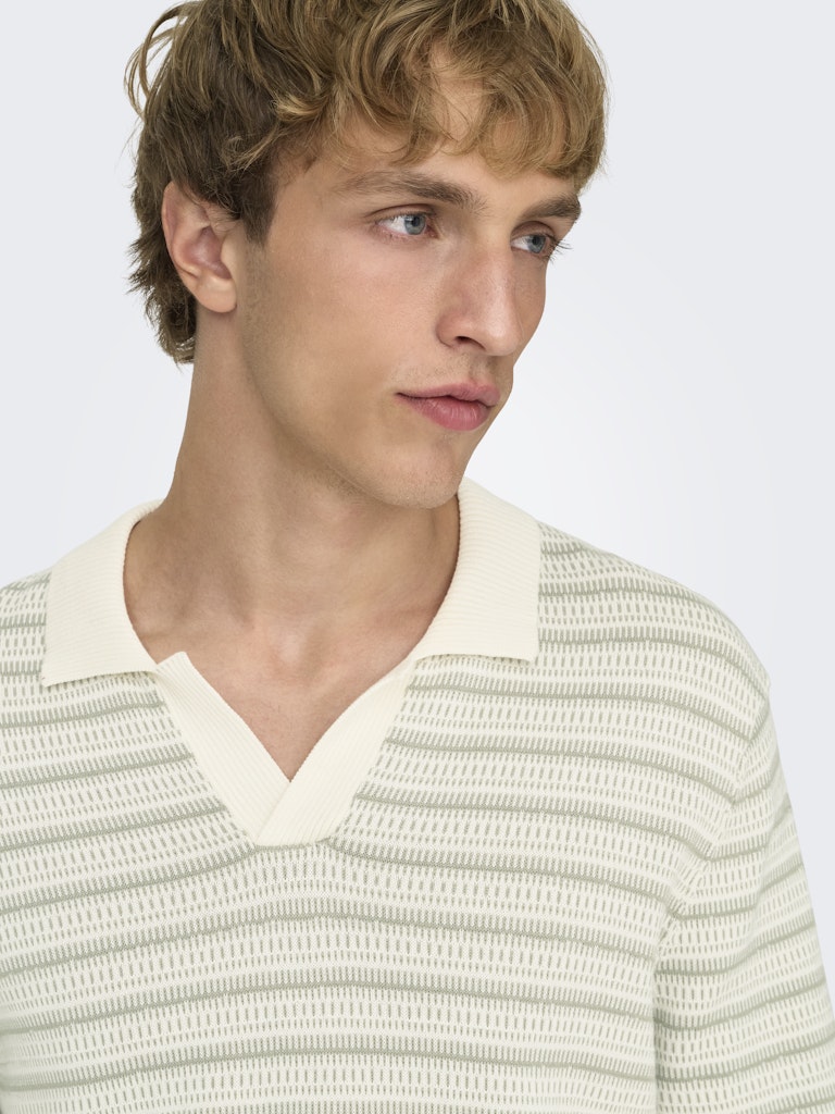 Only & Sons Tilo Life Reg SS Split Neck Knit Heren