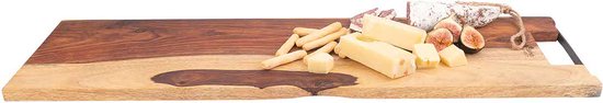 Pure Rose Wood Serveerplank 69 Cm Met Metalen Handvat