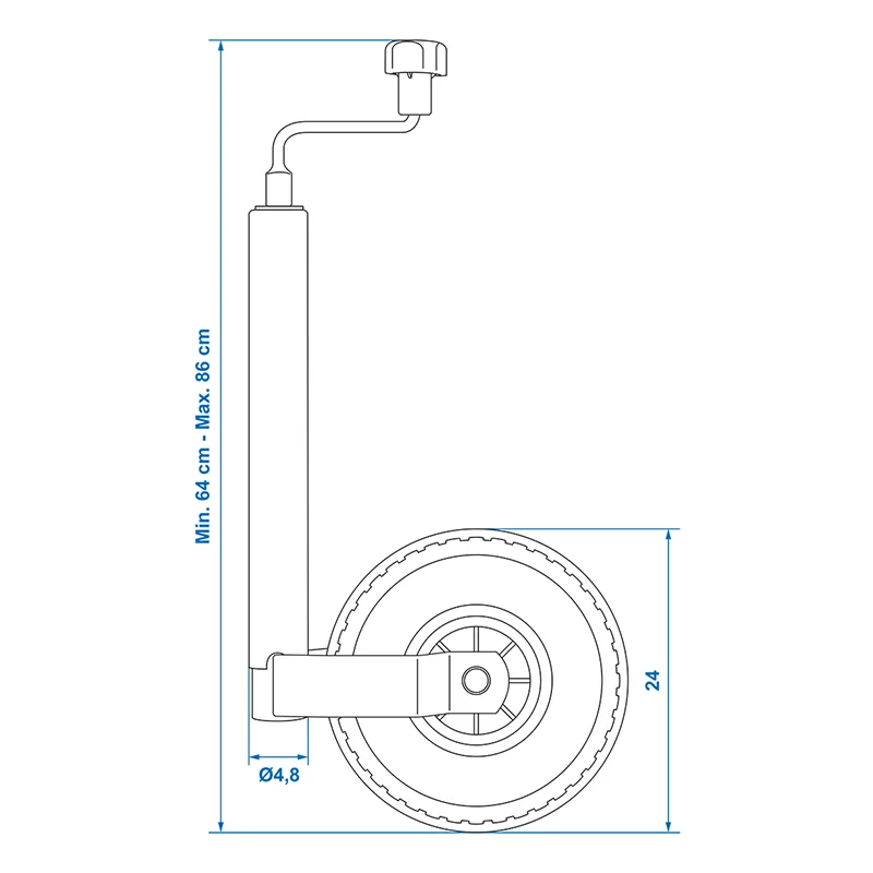 Neuswiel 48Mm Kunststof Velg Met Luchtband 260X85Mm