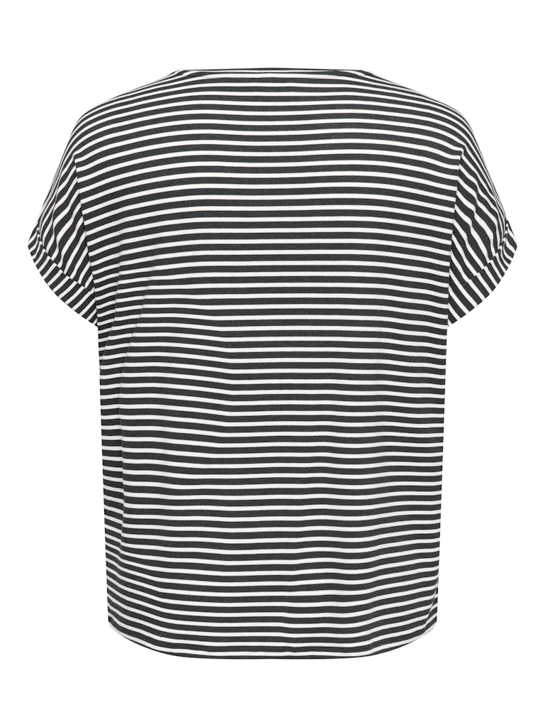 Only Carmakoma Moster Stripe S/S O-Neck Top Dames