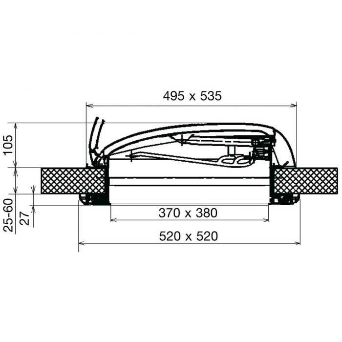 Dometic Mini Heki Style 43-60Mm Zonder Ventilatie