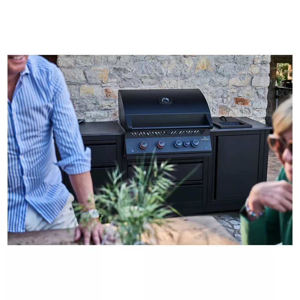 Napoleon Oasis Compact 105 Mat Zwart Met Big32-1 En Inbouw Sizzle Zone