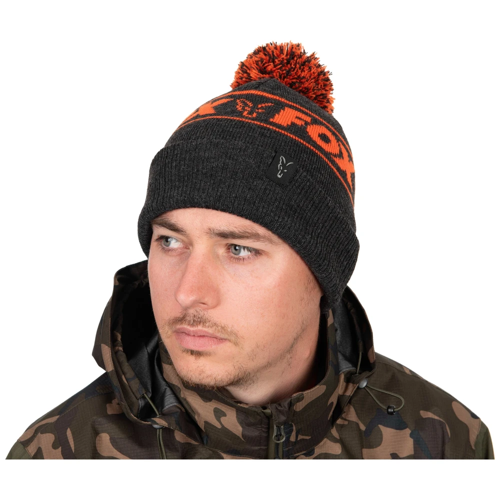Fox Collection Bobble Hat Black/Orange