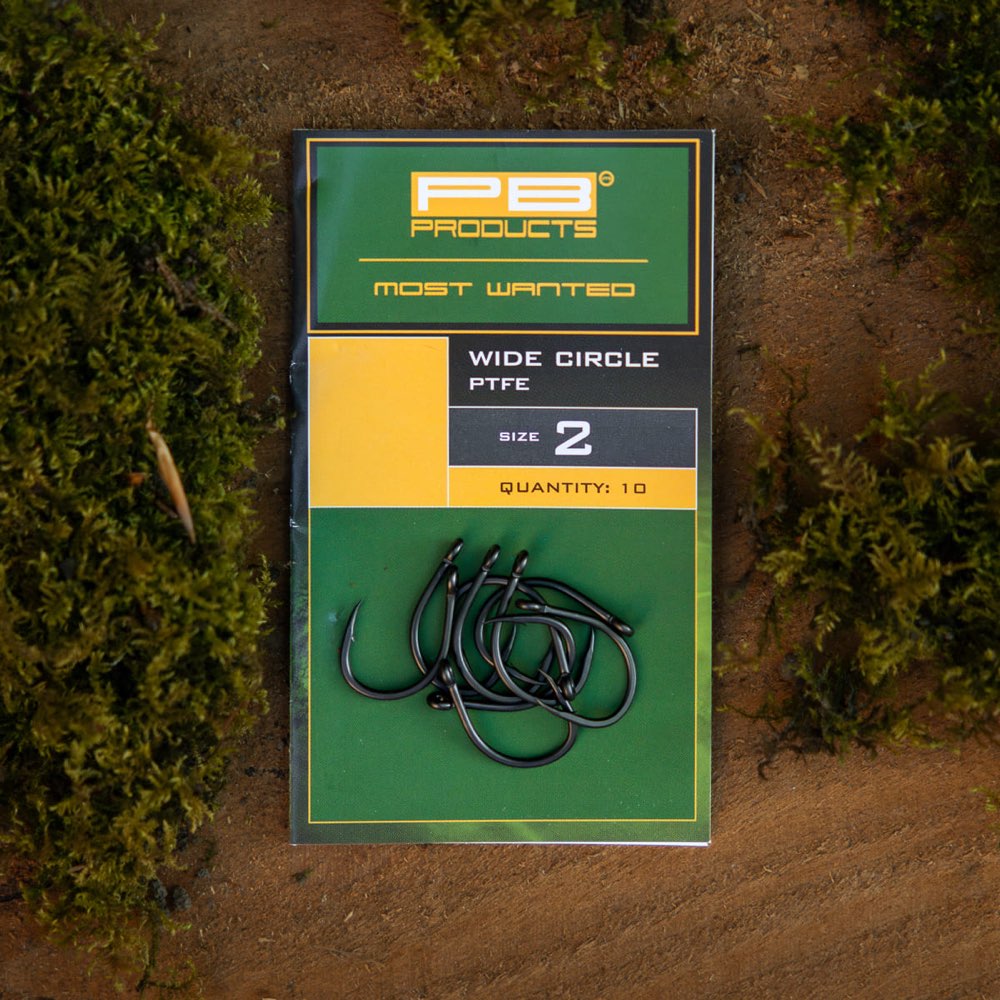 PB Products Wide Circle Hook Ptfe Size 4 10Pcs