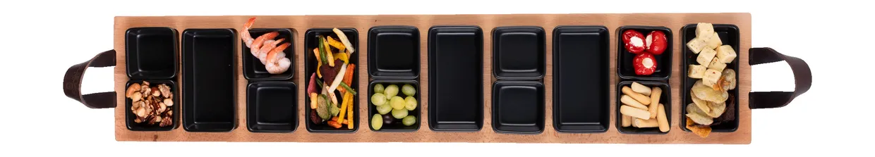 Bowls & dishes Borreltray 97 Cm 10-Vaks Schaaltjes Zwart