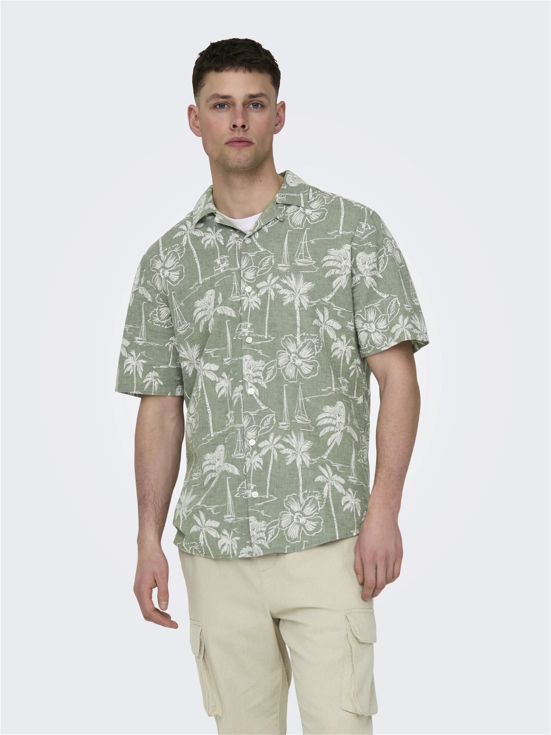 Only & Sons Caiden Ss Reg Hawaii Linen