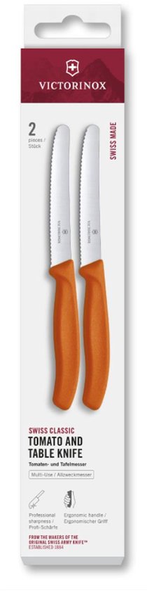 Victorinox Tomaat-/Tafelmes Swiss Classic - 2 Stuks - Kartel - Oranje