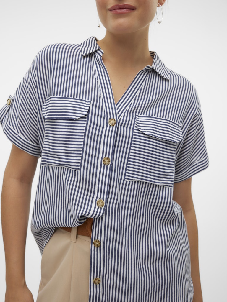 Vero Moda Bumpy SS Shirt Wvn Dames