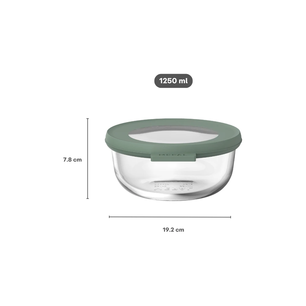 Mepal Glazen Multikom Cirqula Rond 1250 Ml - Nordic Sage