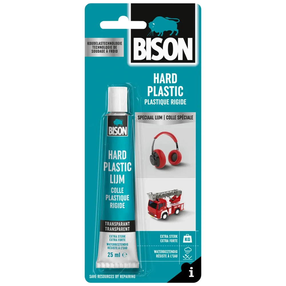 Bison Hard Plastic Lijm 25 Ml Tube Kaart