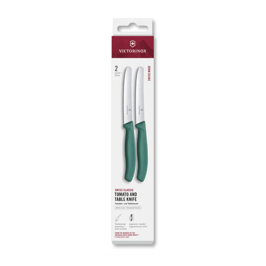 Victorinox Tomaat-/Tafelmes Swiss Classic - 2 Stuks - Kartel - Groen