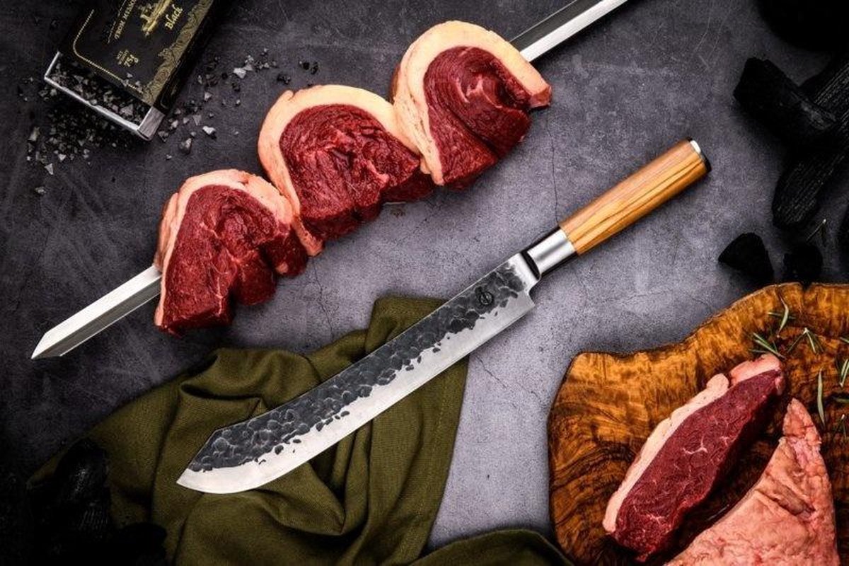 Forged Churrasco Forged Olive Spies V-Vorm 50 Cm