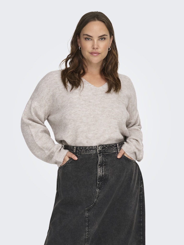 Only Carmakoma Camilla V-Neck L/S Pullover Knt Dames